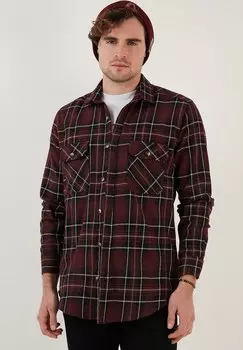 Рубашка DOUBLE POCKET Buratti, цвет bordeaux ecru