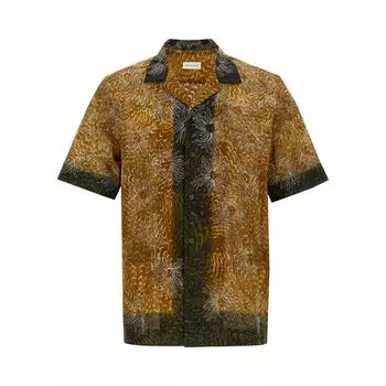 Рубашка Dries Van Noten Carltone Embroidered Shirt 'Bronze', коричневый