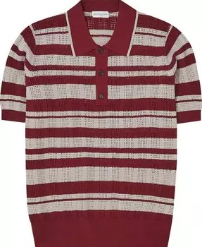 Рубашка Dries Van Noten Mirko Striped Polo Shirt 'Bordeaux', красный