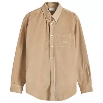 Рубашка Drle De Monsieur Logo Corduroy Shirt, бежевый