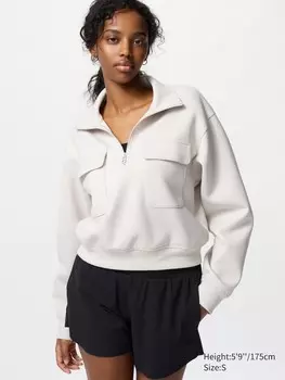 Рубашка dry sweat с молнией Uniqlo, цвет 02 серый