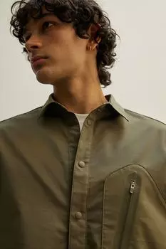 Рубашка Drymove с рукавами на молнии H&M, зеленый