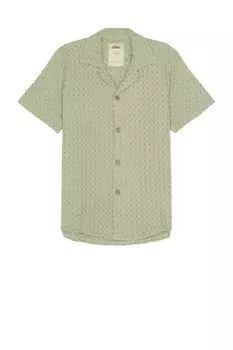 Рубашка Dusty Green Cuba с вафельным узором Oas, зеленый