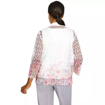 Рубашка «два в одном» с мягкой тканью Alfred Dunner с цветочной каймой Petite Alfred Dunner Alfred Dunner