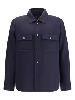 Рубашка Джима из кашемира с карманами-клапанами Loro Piana, синий