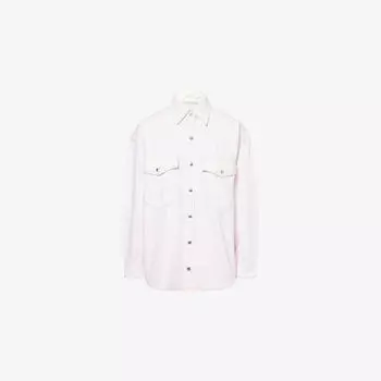 Рубашка джинсовая Agolde с эффектом поношенности, розовый