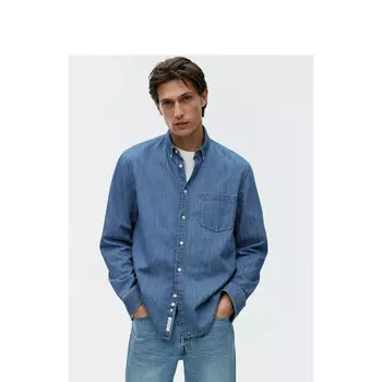 Рубашка джинсовая Arket мужская, синий