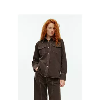 Рубашка джинсовая Arket женская, темно-коричневый
