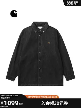 Рубашка джинсовая Carhartt WIP с вышитым логотипом, синий