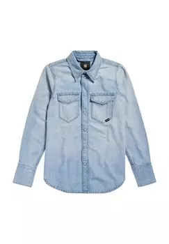 Рубашка джинсовая, нагрудные карманы, планка на пуговицах, женская G-STAR RAW, цвет Sun Faded