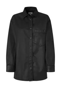 Рубашка джинсовая, нагрудный карман, отложной воротник, женская Pepe Jeans, деним