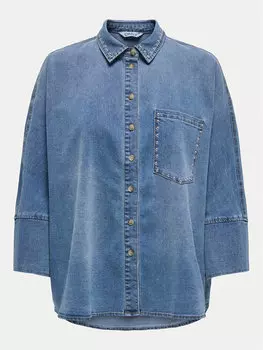 Рубашка джинсовая свободного кроя Grace 15338585 Only, синий