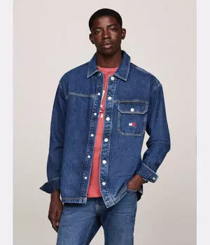 Рубашка джинсовая Tommy Jeans свободной посадки, синий