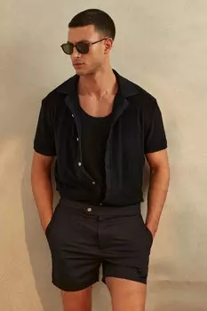 Рубашка Eden с кубинским воротником Reiss, синий