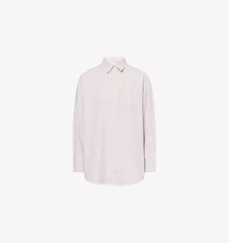 Рубашка Edgar в полоску из хлопка и поплина Skall Studio, белый