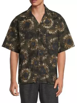 Рубашка Egeeno Sunflower Camp Hugo, цвет Green Multicolor