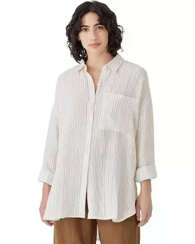 Рубашка Eileen Fisher Classic Collar Long, бронзовый