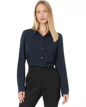 Рубашка Eileen Fisher Classic Collar Slim Shirt, цвет Deep Adriatic