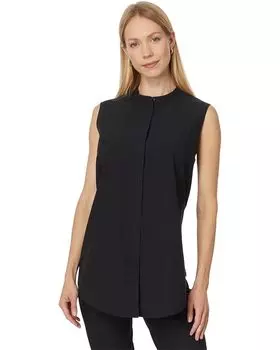 Рубашка Eileen Fisher Mandarin Collar Shirt, черный