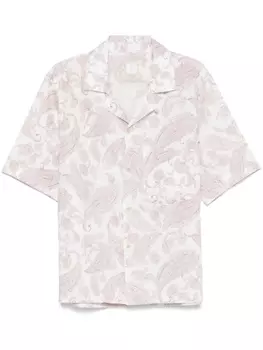 Рубашка Eleventy с принтом пейсли, белый