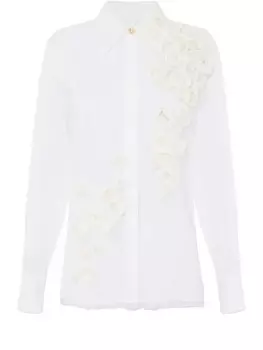 Рубашка Elisabetta Franchi с цветочной аппликацией, белый