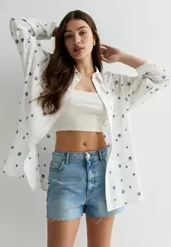 Рубашка Embroidered Shell New Look, белый