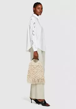 Рубашка Embroidered Sleeves Sisley, белая