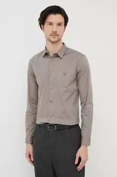 Рубашка Emporio Armani, коричневый