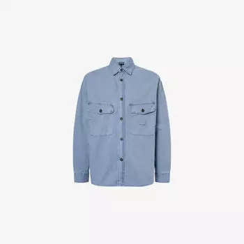 Рубашка Emporio Armani с клапанами на карманах, синий
