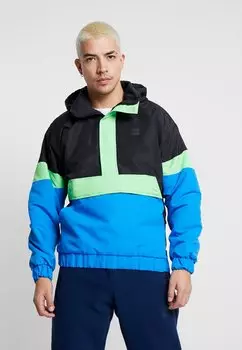 Рубашка Entrepreneur Urban Classics TONE MIX PULL OVER, черный/кобальтовый/неоново-зеленый