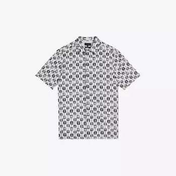 Рубашка Erice стандартного кроя с короткими рукавами из смесовой ткани Ted Baker, экрю