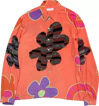 Рубашка ERL Floral Shirt 'Orange', оранжевый