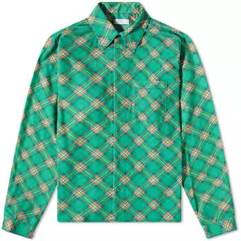 Рубашка Erl Plaid Corduroy, зеленый