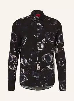 Рубашка ermo casual slim fit HUGO, цвет SCHWARZ/LILA/ECRU