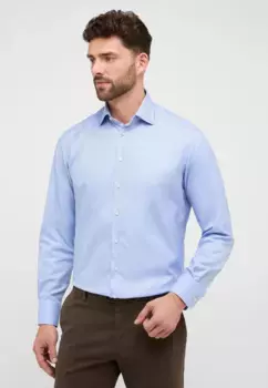 Рубашка Eterna с длинными рукавами "COMFORT FIT", синий
