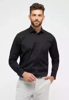 Рубашка Eterna с длинными рукавами "COMFORT FIT", черный