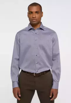 Рубашка Eterna с длинными рукавами "COMFORT FIT", синий