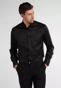 Рубашка Eterna с длинными рукавами "COMFORT FIT", черный