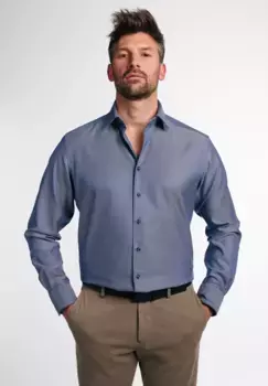 Рубашка Eterna с длинными рукавами "MODERN FIT", синий