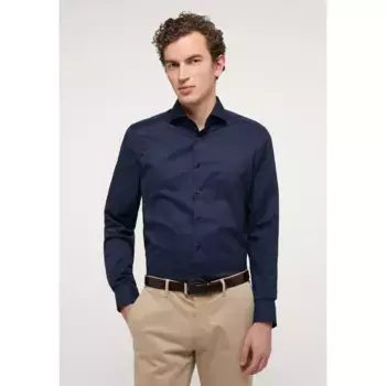 Рубашка Eterna с длинными рукавами "SLIM FIT", цвет морской волны