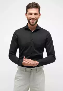 Рубашка Eterna с длинными рукавами "SUPER SLIM", черный
