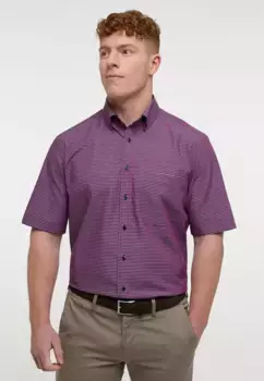 Рубашка Eterna с короткими рукавами "COMFORT FIT", красный