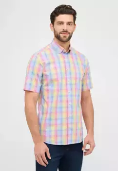 Рубашка Eterna с короткими рукавами "MODERN FIT", синий