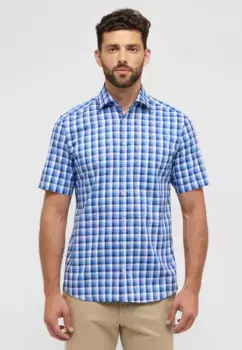 Рубашка Eterna с короткими рукавами "MODERN FIT", синий