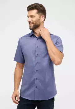 Рубашка Eterna с короткими рукавами "MODERN FIT", синий