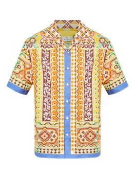 Рубашка ETRO с короткими рукавами и геометрическим узором, мультиколор