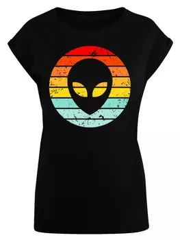 Рубашка F4NT4STIC Alien Retro Sonnenuntergang, черный