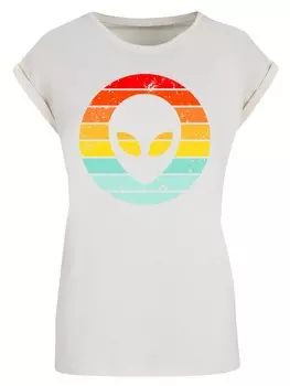 Рубашка F4NT4STIC Alien Retro Sonnenuntergang, песочный
