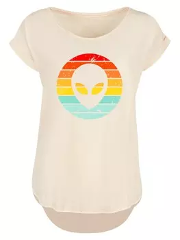 Рубашка F4NT4STIC Alien Retro Sonnenuntergang, песочный