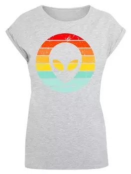 Рубашка F4NT4STIC Alien Retro Sonnenuntergang, пятнистый серый